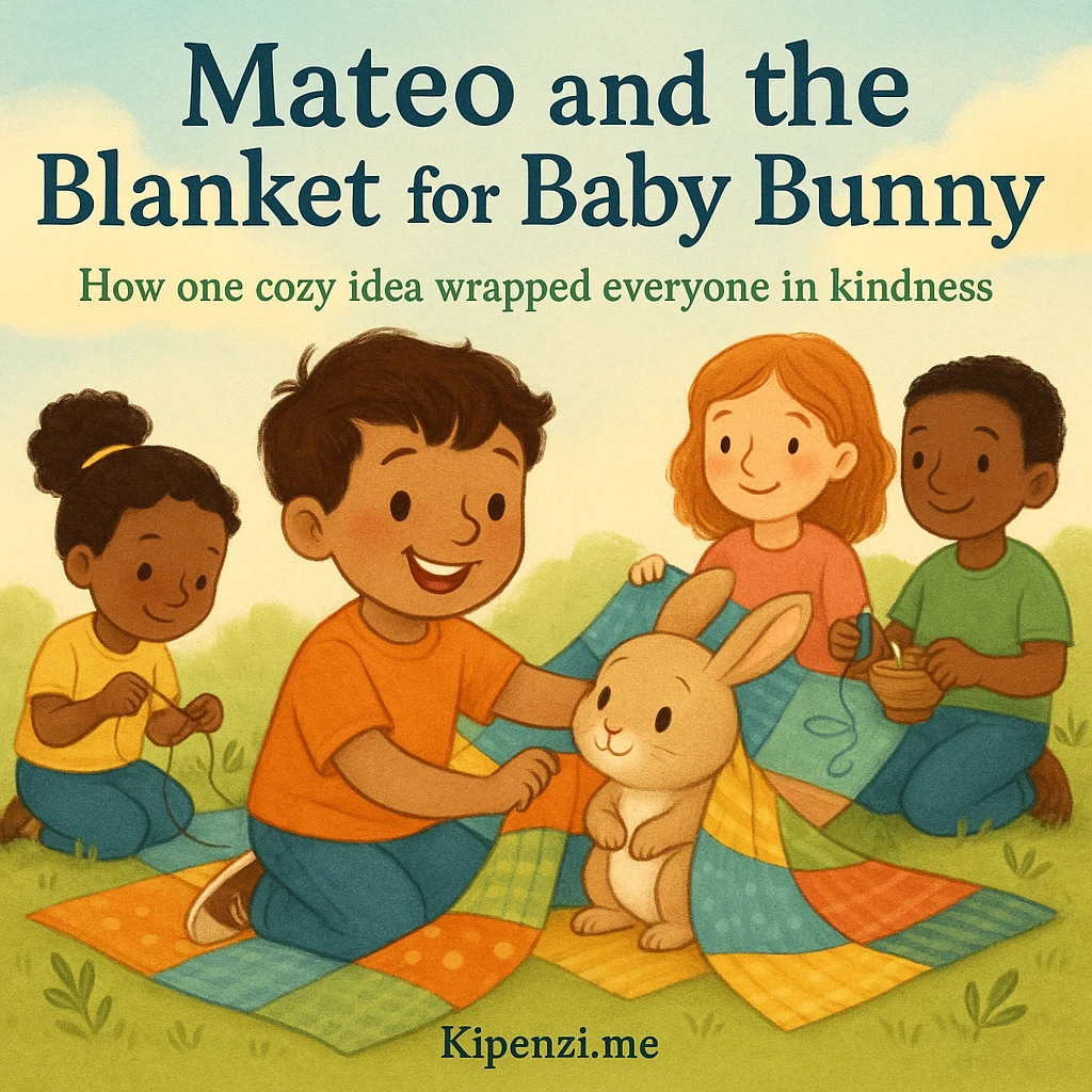 Mateo and the Blanket for Baby Bunny. - How one cozy idea wrapped everyone in kindness.